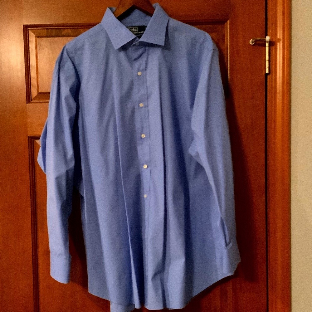 Polo Ralph Lauren Men’s LS Dress Shirt, 18/34-35, Blue